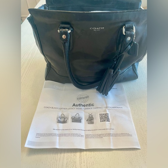 Coach Legacy Candace Black Leather Carryall Large Purse-pre authenticated - Picture 9 of 9